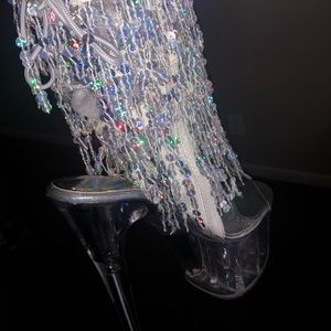 “PLEASER” Holo/Clear Heels